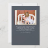 Slate Blue Vertical Photo Arch Birth Notice Kaart (Achterkant)