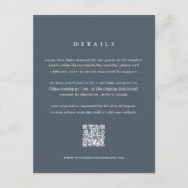 Slate Blue Wedding Details Kaart met QR-code (Voorkant)