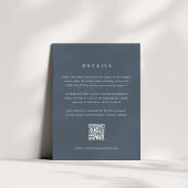 Slate Blue Wedding Details Kaart met QR-code