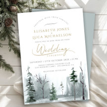 Slate Blue Winter Landschap Pine Woodland Wedding