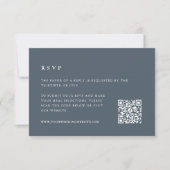 Slate Blue Winter Wedding QR-code RSVP Kaartje (Voorkant)