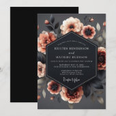 Slate Blush Chiaroscuro Bruiloft Kaart (Voorkant / Achterkant)