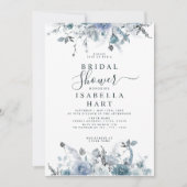 Slate Boho Dusty Blue Floral Vrijgezellenfeest Kaart (Voorkant)