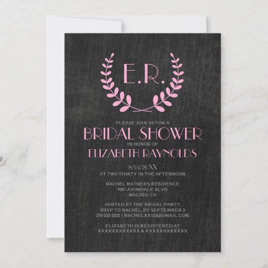  Slate Bridal Shower Invitations Kaart (Voorkant)
