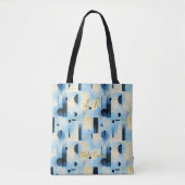Slate Calm Abstract - Blauw, Grijs, Zwart Geometri Tote Bag (Voorkant)
