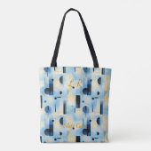 Slate Calm Abstract - Blauw, Grijs, Zwart Geometri Tote Bag (Achterkant)
