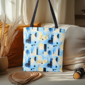 Slate Calm Abstract - Blauw, Grijs, Zwart Geometri Tote Bag