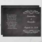 Slate Chalkboard bruiloft programma (Voorkant / Achterkant)