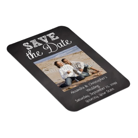 Slate Chalkboard Wedding Save the Date Magneet (Rechterzijde)