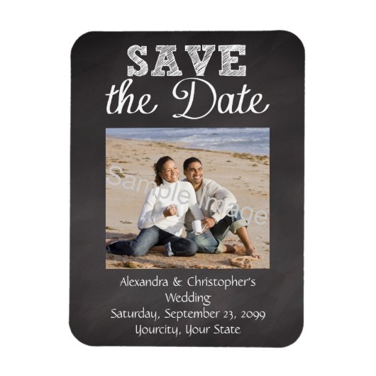 Slate Chalkboard Wedding Save the Date Magneet (Verticaal)