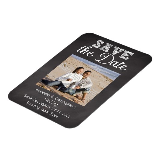 Slate Chalkboard Wedding Save the Date Magneet (Linkerzijde)
