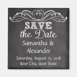 Slate Chalkboard Wedding Save the Date Magneet