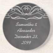 Slate Chalkboard Wedding Zandsteen Onderzetter (Voorkant)