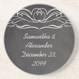 Slate Chalkboard Wedding Zandsteen Onderzetter