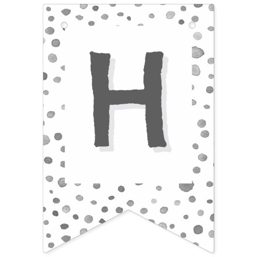 Slate Confetti Waterverf Stippen Bunting Flag Vlaggetjes (Tweede vlag)