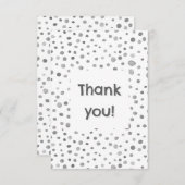 Slate Confetti Waterverf Stippen dank u kaart (Voorkant / Achterkant)
