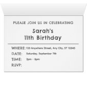 Slate Confetti Waterverf Stippen Verjaardag Uitnod (Binnen Horizontaal (Onder))