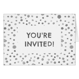 Slate Confetti Waterverf Stippen Verjaardagsuitnod