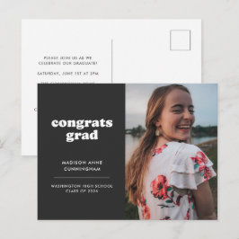Slate Congrats Afstudeerder Foto Afstuderen Uitnod Briefkaart