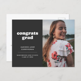 Slate Congrats Afstudeerder Foto Afstuderen Uitnod Briefkaart