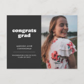 Slate Congrats Afstudeerder Foto Afstuderen Uitnod Briefkaart (Voorkant)