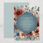 Slate Copper Autumnal Wedding Kaart (Voorkant / Achterkant)