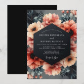 Slate Coral Still Life Wedding Kaart (Voorkant / Achterkant)