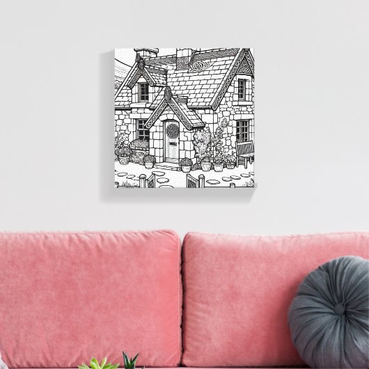 Slate Cottage #12 Canvas Afdruk (Insitu (Woonkamer))