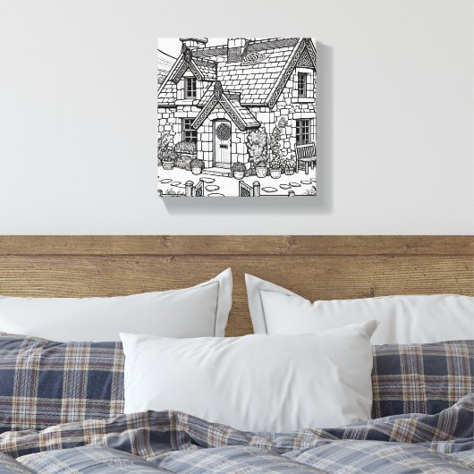 Slate Cottage #12 Canvas Afdruk (Insitu (Slaapkamer))