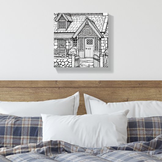 Slate Cottage #14 Canvas Afdruk (Insitu (Slaapkamer))