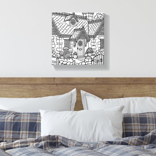 Slate Cottage #15 Canvas Afdruk (Insitu (Slaapkamer))