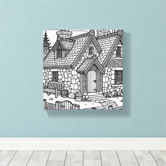 Slate Cottage #2 Canvas Afdruk (Insitu (Houten vloer))