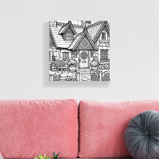 Slate Cottage #48 Canvas Afdruk (Insitu (Woonkamer))