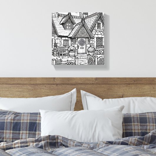 Slate Cottage #48 Canvas Afdruk (Insitu (Slaapkamer))