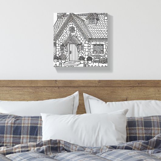 Slate Cottage #49 Canvas Afdruk (Insitu (Slaapkamer))