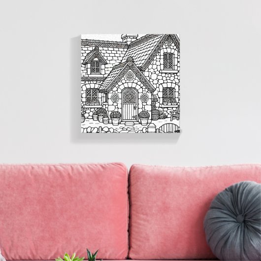 Slate Cottage #6 Canvas Afdruk (Insitu (Woonkamer))