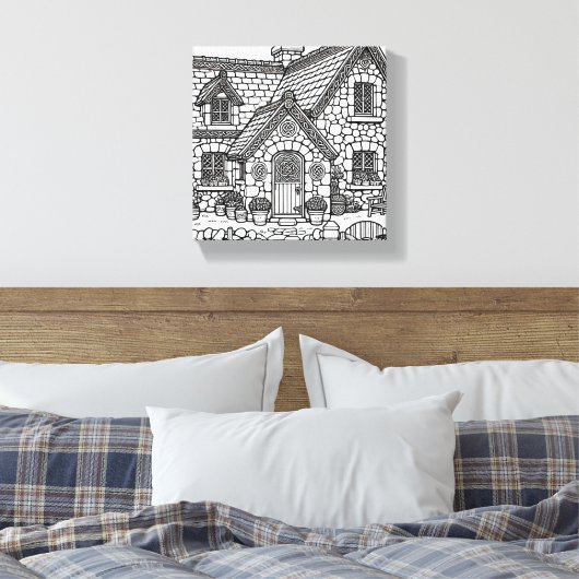 Slate Cottage #6 Canvas Afdruk (Insitu (Slaapkamer))