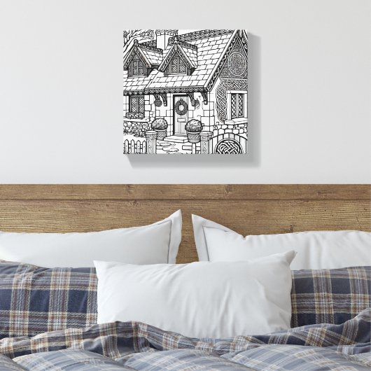 Slate Cottage #7 Canvas Afdruk (Insitu (Slaapkamer))