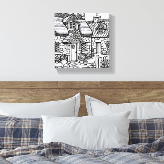 Slate Cottage #9 Canvas Afdruk (Insitu (Slaapkamer))
