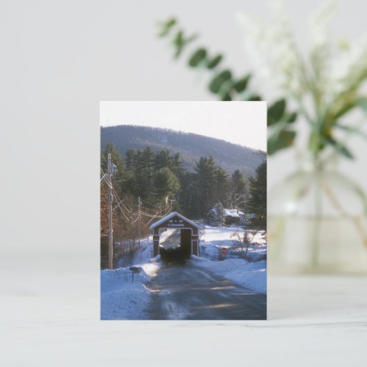 Slate Covered Bridge, Swanzey NH Briefkaart (Staand voorkant)