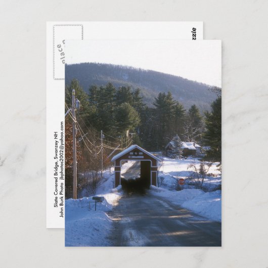 Slate Covered Bridge, Swanzey NH Briefkaart (Voorkant / Achterkant)