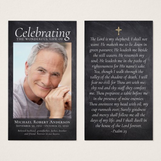 Slate Cross Foto Memorial Prayer Kaart (Voorkant /achterkant)