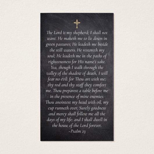 Slate Cross Foto Memorial Prayer Kaart (Achterkant)