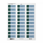 Slate en Forest paar Monogram Label (Full Sheet)