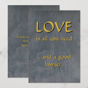Slate Gestucteerd Marmeren Love Is Lawyer Kaart –