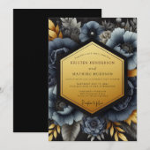 Slate Gilded Nocturne Wedding Kaart (Voorkant / Achterkant)