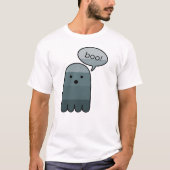 Slate Gray Boo Ghost Halloween T-shirt (Voorkant)