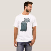 Slate Gray Boo Ghost Halloween T-shirt (Voorkant volledig)