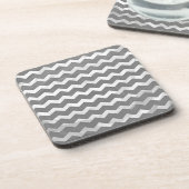 Slate Gray Chevron Pattern Bier Onderzetter (Linkerzijde)
