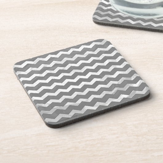 Slate Gray Chevron Pattern Bier Onderzetter (Linkerzijde)